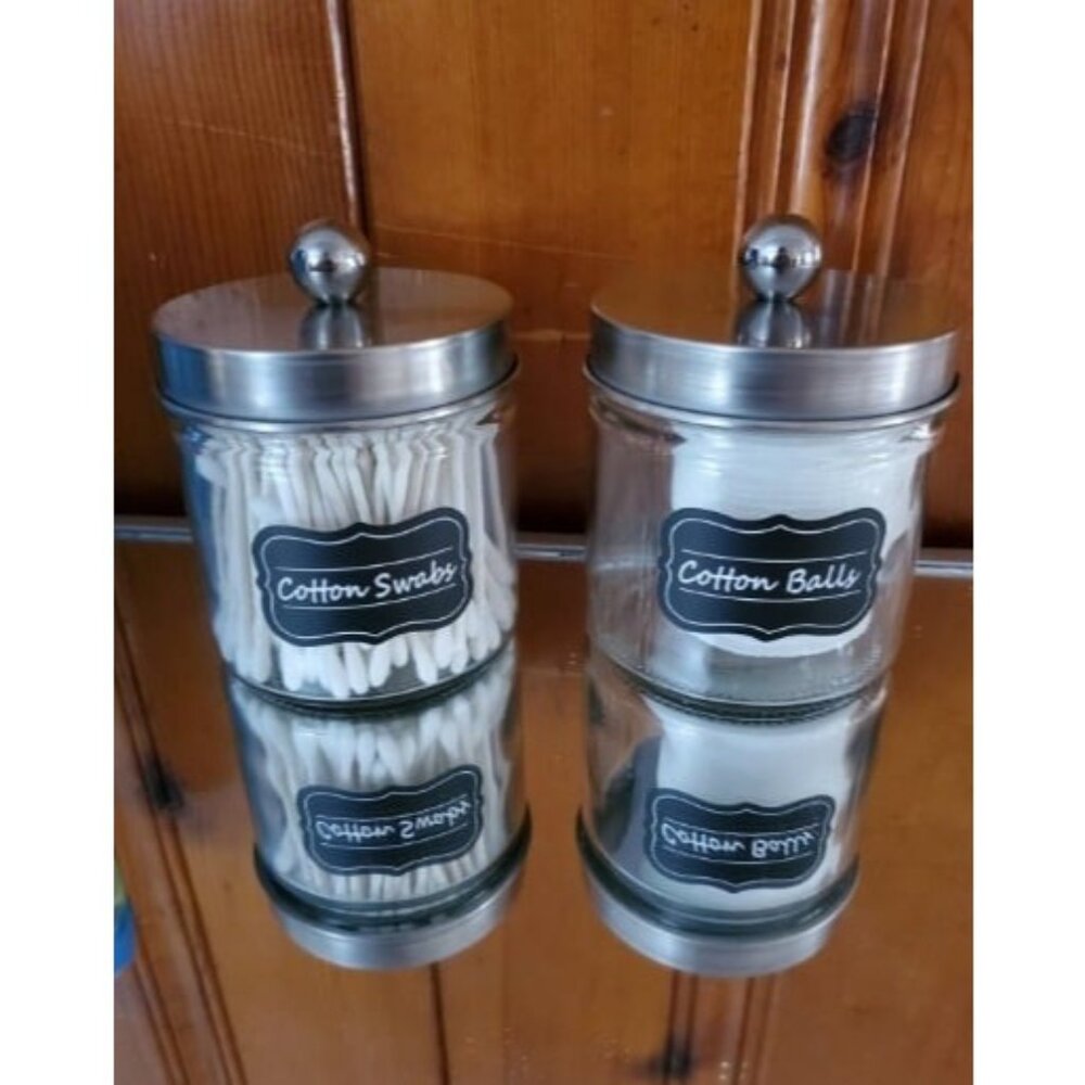 Bathroom Vanity Glass Storage Organizer Holder Canister Apothecary Jar